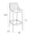 Air Silla de Bar 75 cm